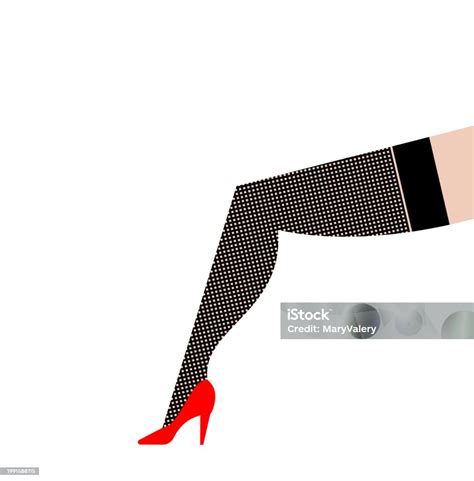 Womens Legs In Stockings Isolated Stock Illustration Download Image Now Adult Art