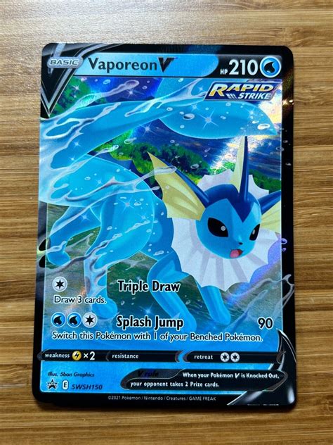 Vaporeon V Swsh Nm Holo Foil Promo Ultra Rare Pokemon Card Values