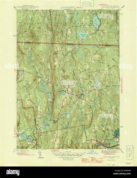 Massachusetts USGS Historical Topo Map MA Royalston 352131 1946 31680 Restoration Stock Photo ...