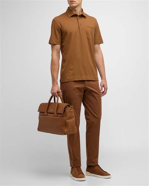 Zegna Men S Vicuna Pocket Polo Shirt Neiman Marcus