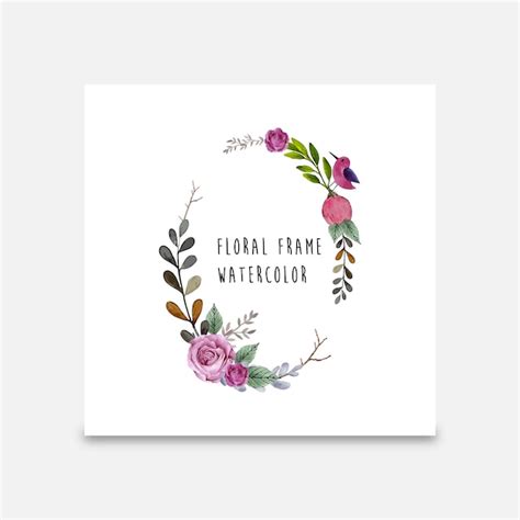 Premium Vector Water Color Flower Frame