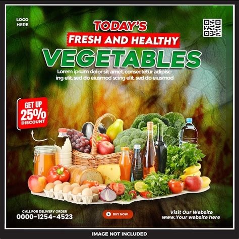 Premium Psd Psd Super Healthy Food And Vegetable Social Media And