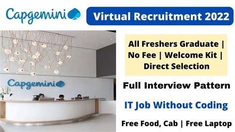 Capgemini Virtual Recruitment Drive 2022 No Coding Skills Any