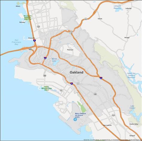 Oakland Map, California - GIS Geography