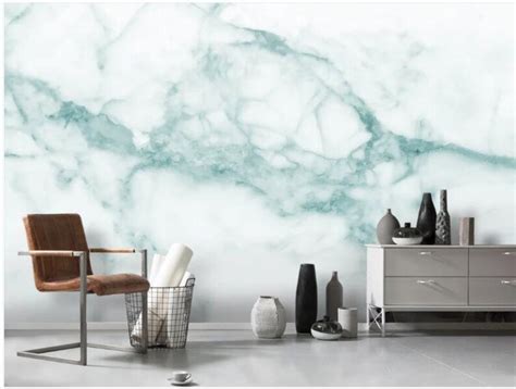 Beautiful Light Mint Abstract Marble Wallpaper Wall Mural Etsy