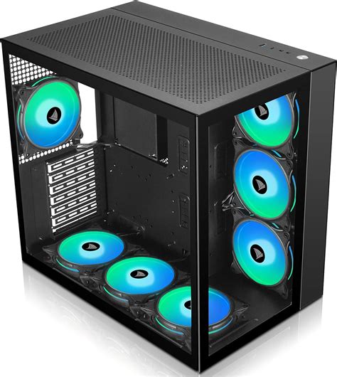 Buy Amanson Pc Case Atx Mid Tower Case Tempered Glass Gaming Computer