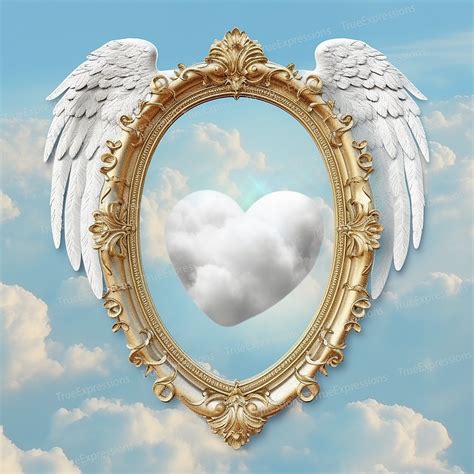 Angel Wings Frame Ii Ai Art Christian Clouds Blue White Etsy