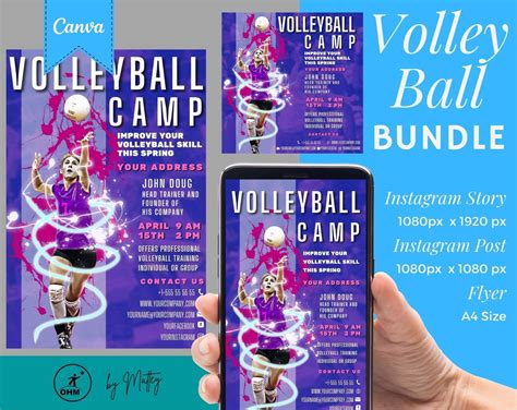 VOLLEYBALL FLYER TEMPLATE, Volleyball Game, Editable Flyer, Diy Flyer, Volleyball Event ...