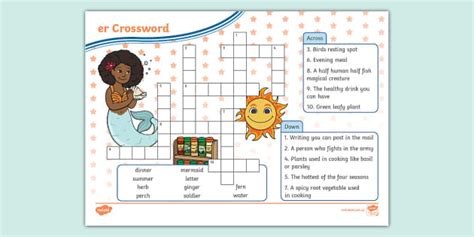 Er Crossword L Enseignant A Fait Twinkl