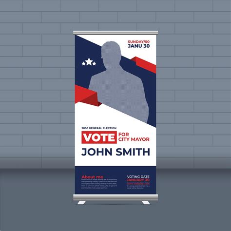 Election campaign roll-up banner template for district political ...