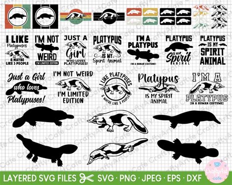 Platypus Svg Bundle Cricut Cut File Cutting Platypus Png Bundle Shirt