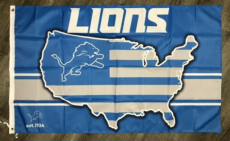 Detroit Lions Flag 3x5ft Banner Polyester American Football Lions040