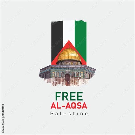 Free Al Aqsa Mosque Save Gaza Save Palestine Poster Slogan Stock Illustration Adobe Stock