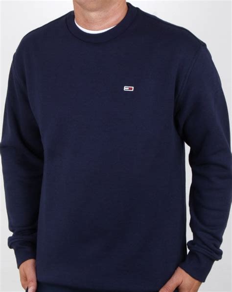 Tommy Hilfiger Classic Crew Neck Sweatshirt Navy Mens Sweat Warm