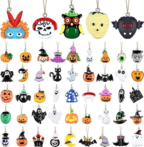 50 Pieces Halloween Tree Ornaments Miniature Halloween