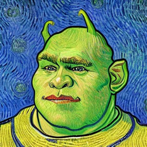 A Portrait Of Shrek By Vincent Van Gogh Featured On Stable Diffusion