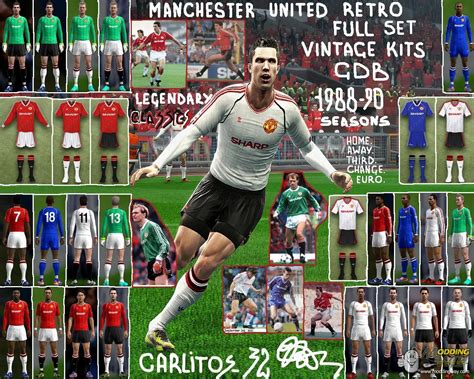 Manchester United Retro Vintage Full Kit Set Gdb By Carlitos