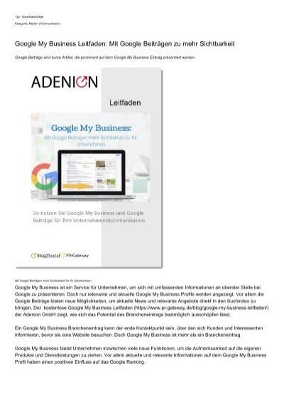 Google My Business Leitfaden Mit Google Beitraegen Zu Mehr Sichtbarkeit