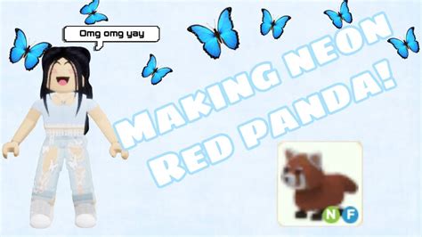 Neon Red Pandaadopt Me Roblox Youtube