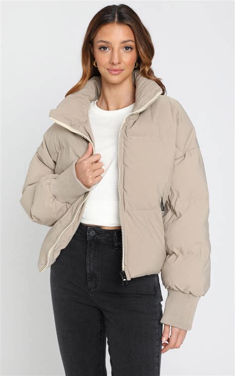 Windsor Jacket Puffer Jacket In Beige Puffer Jacket Outfit Jacket