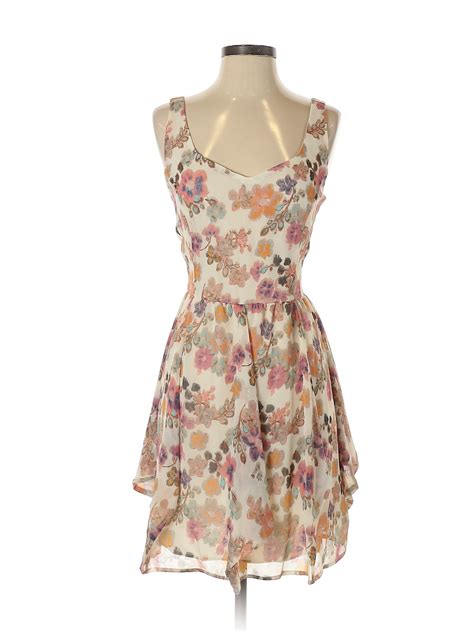 American Rag Cie 100 Polyester Floral Ivory Casual Dress Size S 75