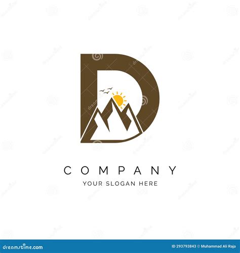 Lettre D Avec Logo De Montagne Inspiration Alphabet D Avec Montagnes