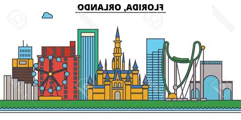 Orlando Skyline Vector At Vectorified Collection Of Orlando