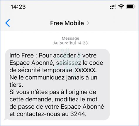 Free Mobile Double authentification 2FA pour accéder à l espace abonné