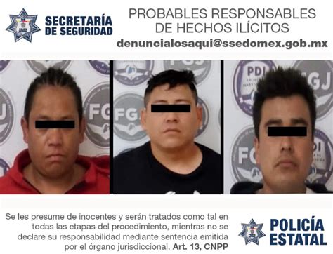 Detienen a tres sujetos por robo de vehículo Capital Estado de México