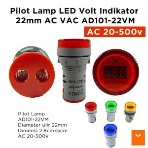 Jual Pilot Lamp LED Volt Indikator 22mm AC Lampu Indikator 22 Mm VAC