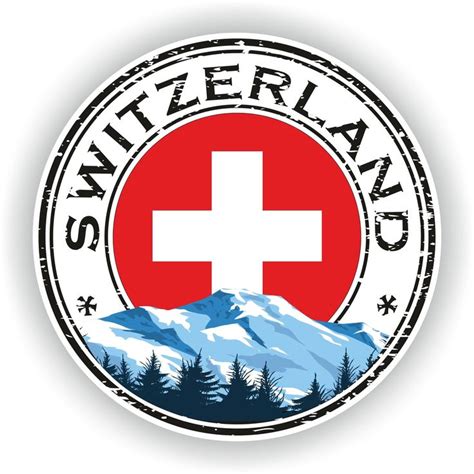 Switzerland Seal Sticker Round Flag For Laptop Book Fridge Guitar