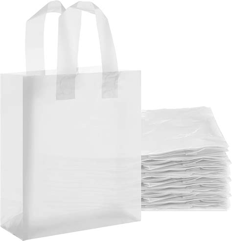 Yeaqee 60 Pack 8 X 4 X 10 Inch Matte White Plastic Bags With Handles Bottom