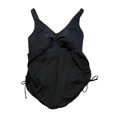 Swim Cacique Brand Black One Piece Swim Bathing Suit … Gem