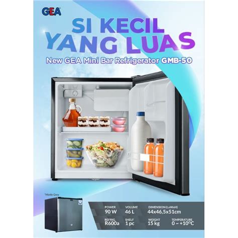 Jual Kulkas Minibar GEA 46 Ltr GMB 50 GMB 50 Matt Grey Shopee Indonesia