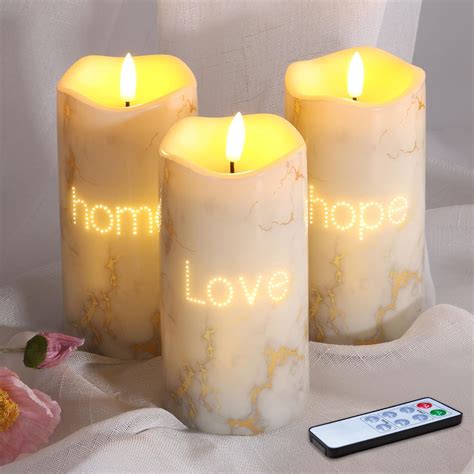 Amazon Eywamage Fiber Optic Flameless Pillar Candles With Remote