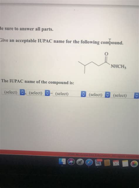 Solved Be Sure To Answer All Parts Give An Acceptable IUPAC Chegg