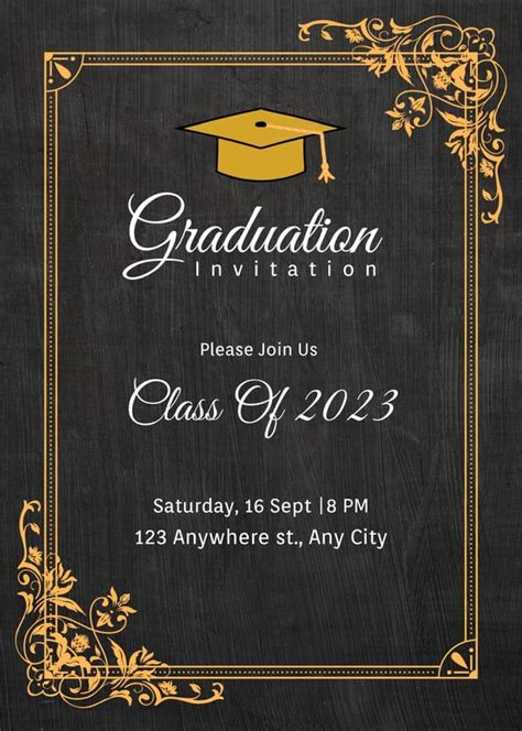 Blank Graduation Invitation Templates Class Of 2022