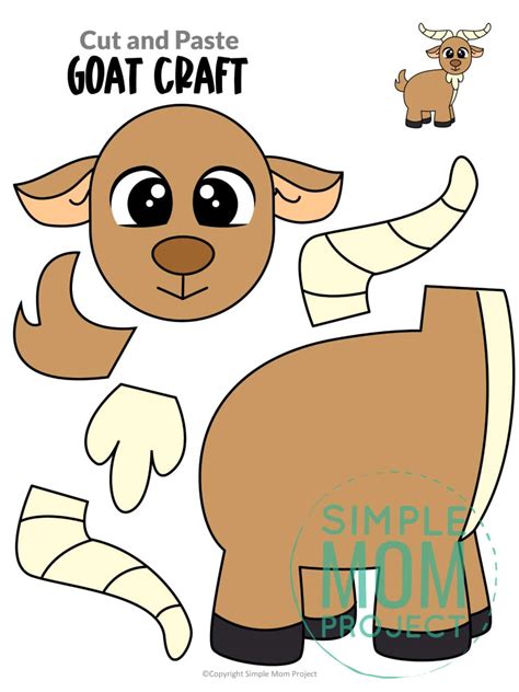 Free Printable Goat Craft Template Simple Mom Project