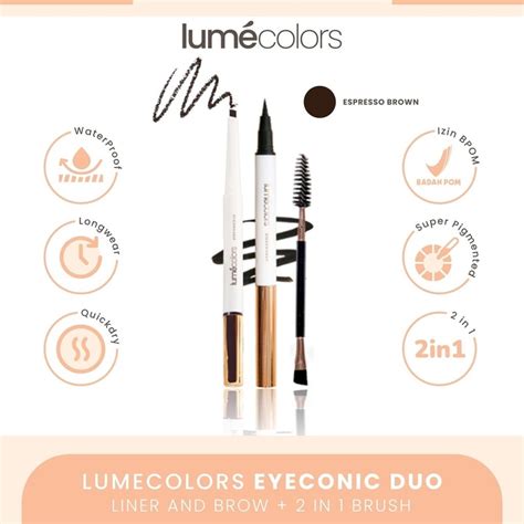 Lumecolors Eyeconic Duo Pensil Alis Dan Eyeliner Set 2in1 Shade