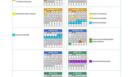 Calendario Escolar 2021 2022 Colegio La Motilla