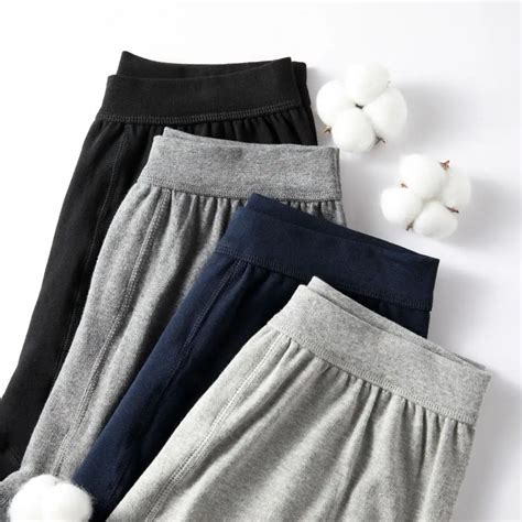 Pantalones térmicos de algodón para hombre ropa interior con cintura