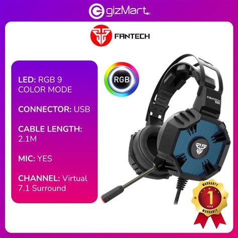 Fantech HG21 Hexagon Virtual 7 1 Surround Over Ear RGB Gaming Headset