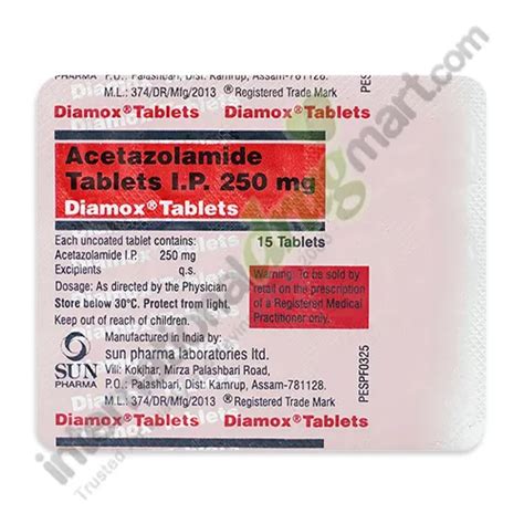 Buy Acetazolamide 250mg Tablets Online Idm