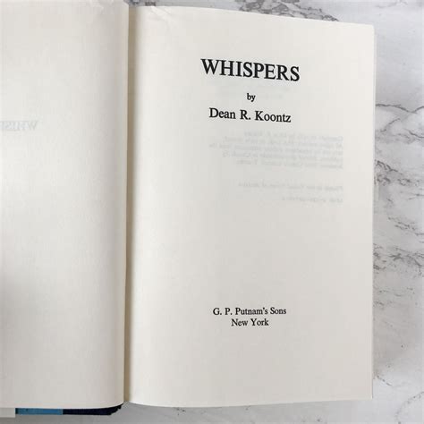 Whispers By Dean Koontz Book Club 1st Edition 1980 Etsy