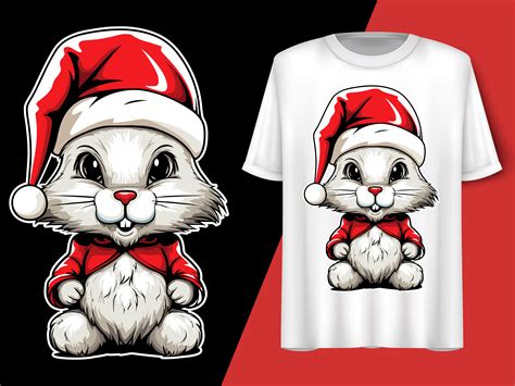 Christmas Rabbit Santa Hat Vector Graphic By Trendy Creative