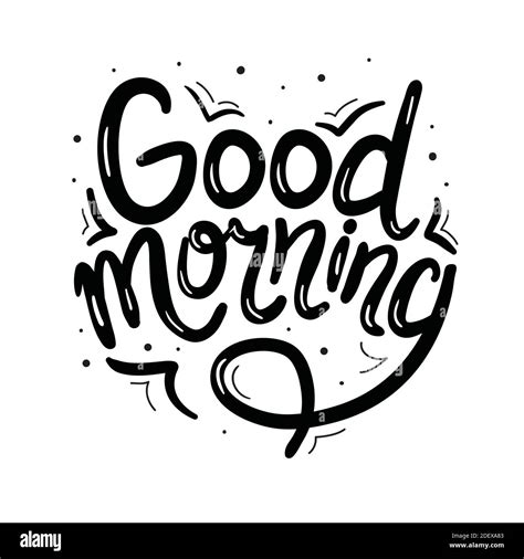 Good Morning Hand Lettering Text Handmade Calligraphy Vector