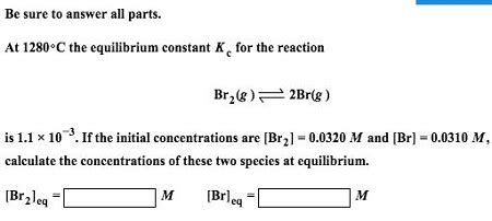 Calculate The Concentration Of These Two Species At Equilibrium