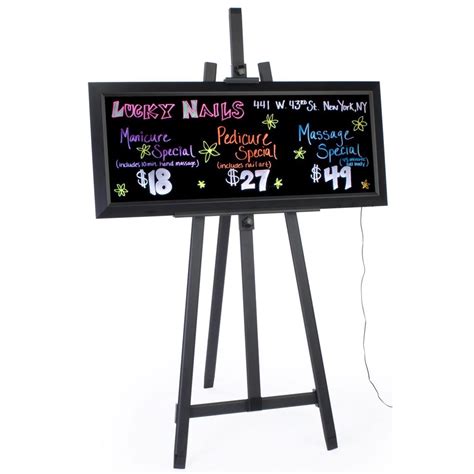 Led Illuminated Write On Message Board With Markers And Floor Easel 13