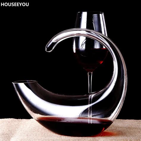 1000ml Unique Lead Free Glass Wine Decanter Barware Wine Aerator