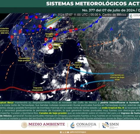 Beryl Impacto en la Península de Yucatán y el Golfo de México La